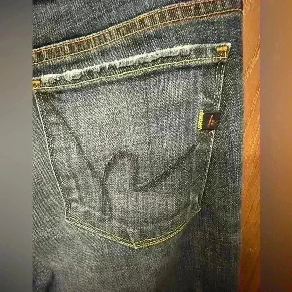 Citizens of Humanity Wide Leg Ingrid Stretch Low Rise Denim Jeans - Size 32 - Picture 8 of 10